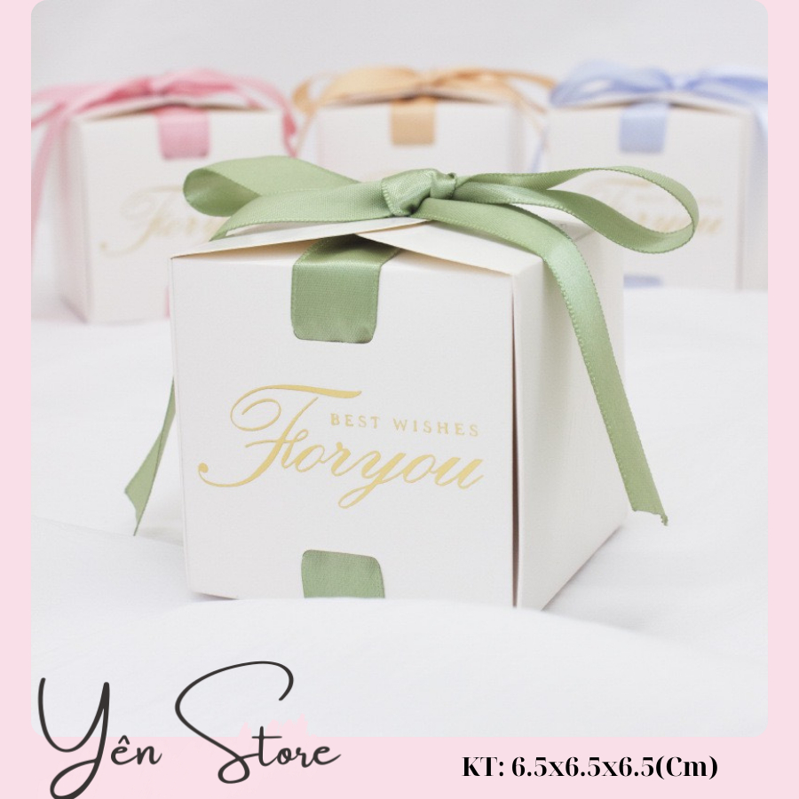 Hộp quà tặng Best Wishes For You nhiều màu sắc, thiết kế sang trọng kèm nơ-H06